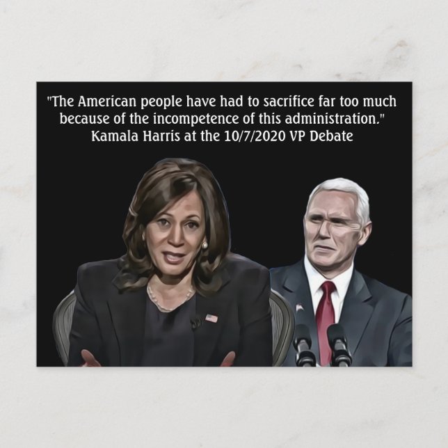 Kamala Harris Zitat während der VP-Debatte Postkarte (Vorderseite)