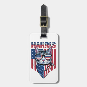 Kamala Harris zur Präsidentin 2024 Lustige Katze  Gepäckanhänger