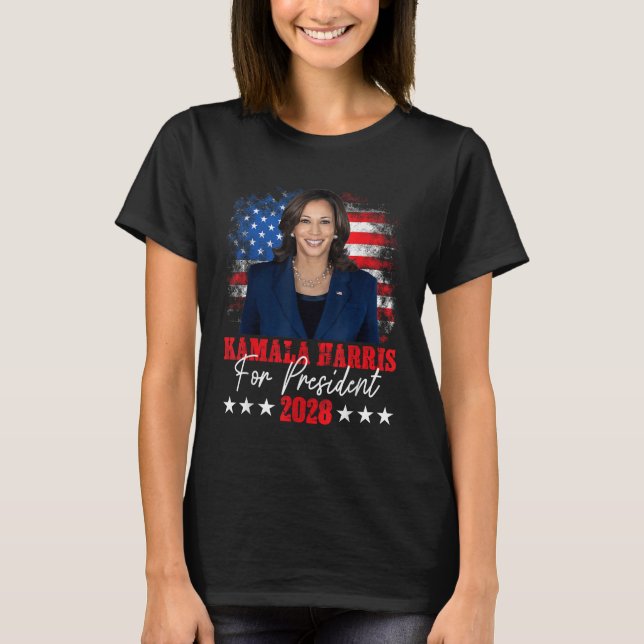 Kamala Harris zur Wahl des Präsidenten 2028 T-Shirt (Vorderseite)