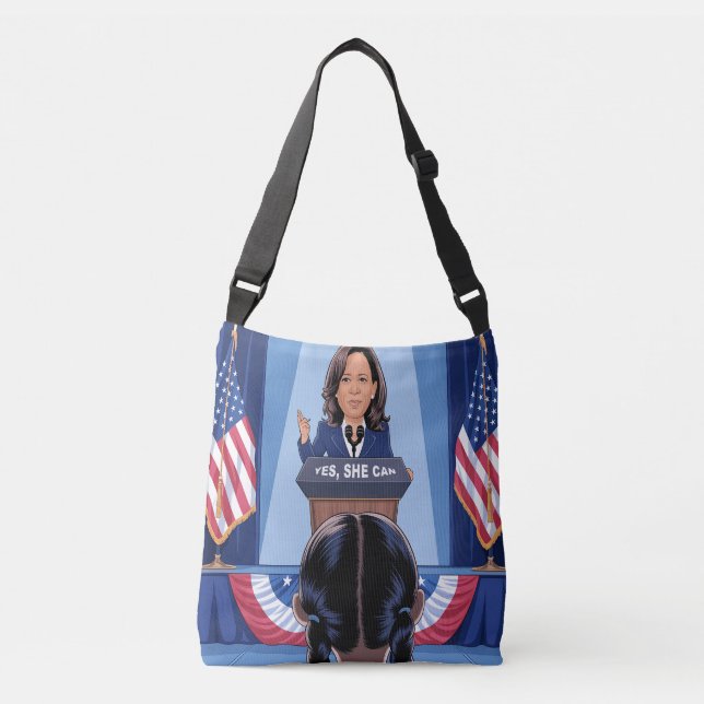 KAMALA HARRIS'S NIECE - JA, SIE KANN TRAGETASCHEN MIT LANGEN TRÄGERN (Vorderseite)