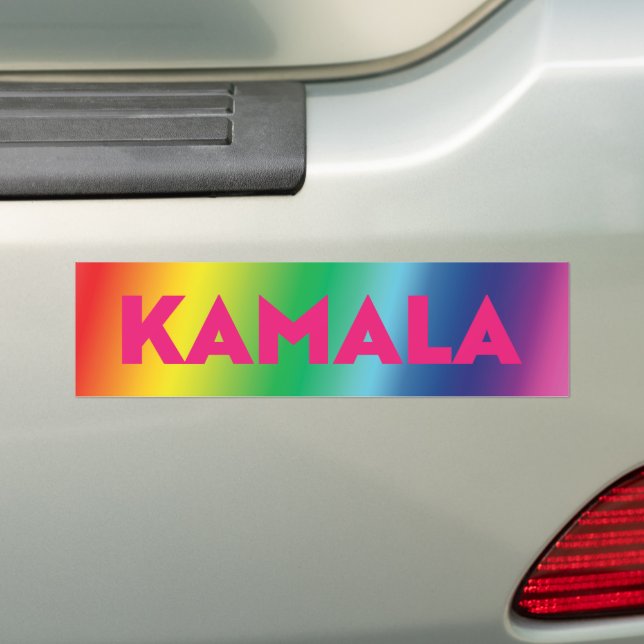Kamala Hot-Pink-Typografie Gefälle Regenbogen Stol Autoaufkleber (Auf Auto)