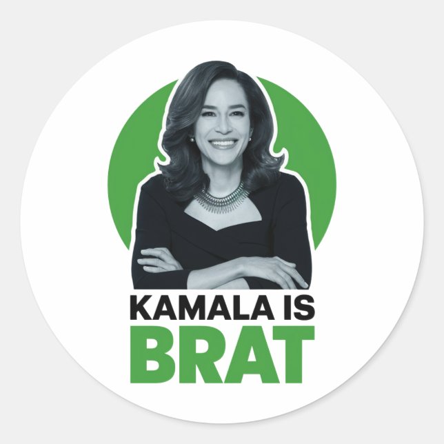 Kamala ist Brat Funny Sarcastic Runder Aufkleber (Vorderseite)