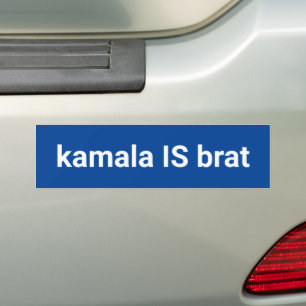 Kamala ist ein braunes, modernes, cooles Blau Autoaufkleber