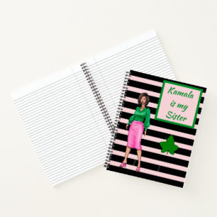 Kamala ist meine Schwester rosa und schwarz Notizbuch