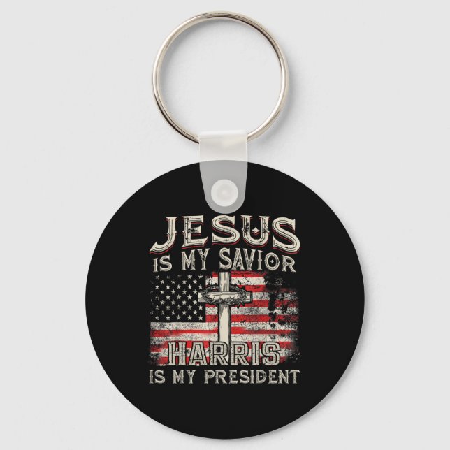 Kamala Jesus ist mein Erretter Harris ist mein Prä Schlüsselanhänger (Vorderseite)