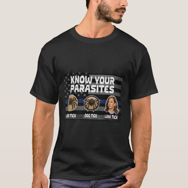 Kamala kennt deine Parasiten Hirschtote Tick Hund  T-Shirt (Vorderseite)