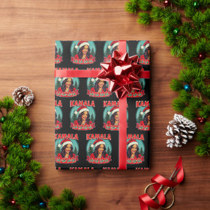 Kamala La La La Funny Weihnachten Weihnachtsmannmü Geschenkpapier