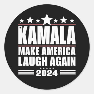 Kamala Mach Amerika wieder zum Lachen Amerikanisch Runder Aufkleber