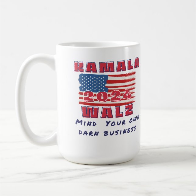 Kamala macht sich Ihre eigene billige Geschäftswah Kaffeetasse (Links)