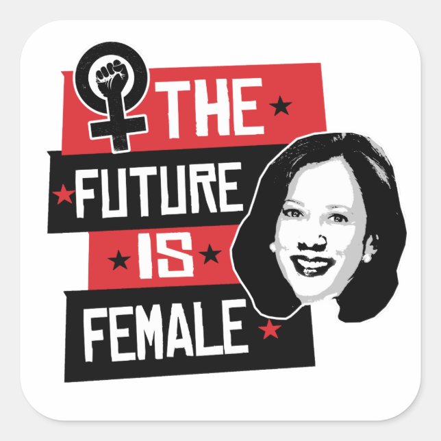 Kamala Makes - Die Zukunft ist Weiblichkeit - Quadratischer Aufkleber (Vorderseite)