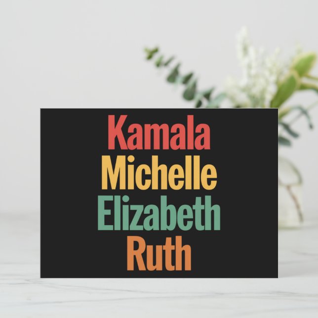Kamala Michelle Elizabeth Ruth Feminist Politisch Einladung (Stehend Vorderseite)