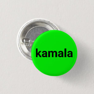 Kamala minimalistischer Text schwarz neongrüner Kl Button
