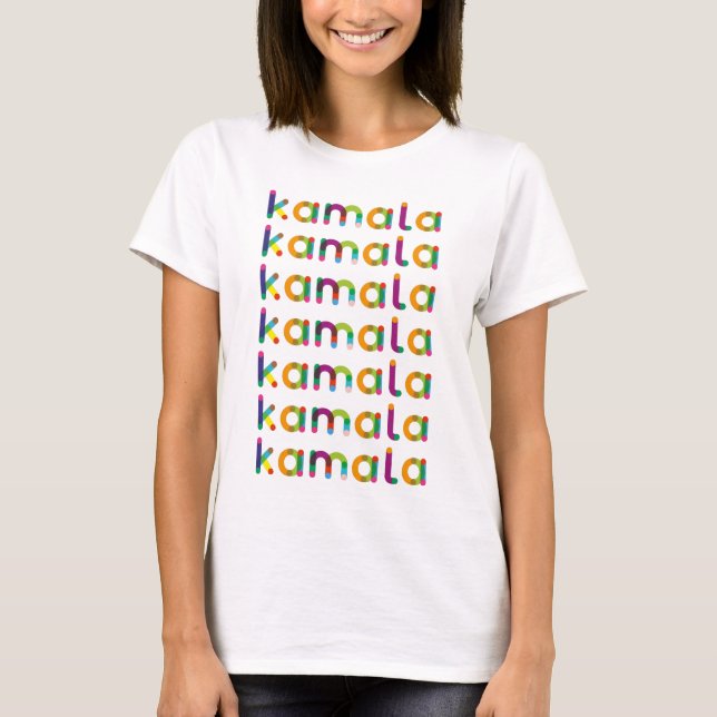 Kamala Name Seven Rows T-Shirt (Vorderseite)