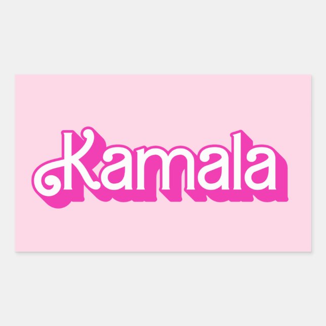 Kamala Pink Rechteckiger Aufkleber (Vorderseite)