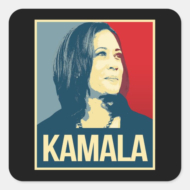 KAMALA QUADRATISCHER AUFKLEBER (Vorderseite)