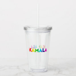 Kamala Regenbogengefälle Typografie moderner Stolz Acryltrinkbecher