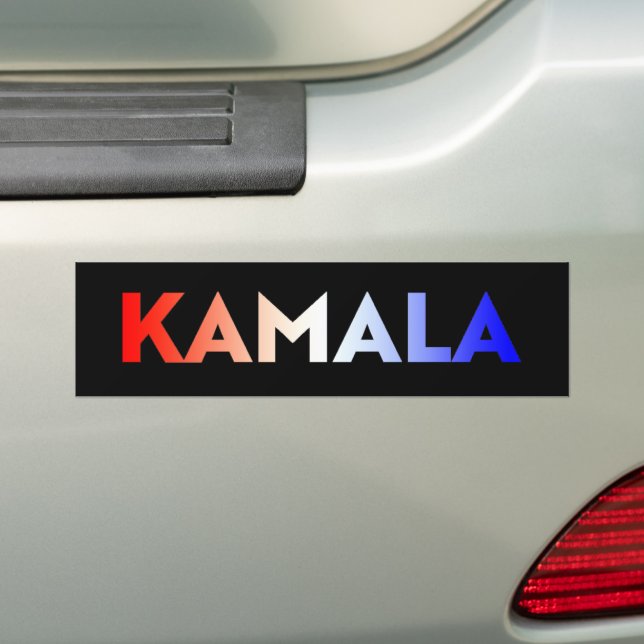 Kamala Rot-Blau-Gradiententypografie schwarz Autoaufkleber (Auf Auto)
