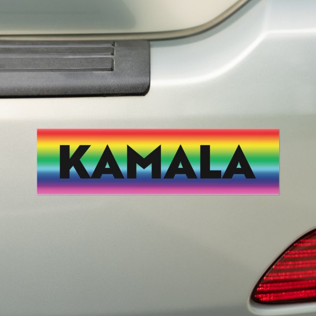Kamala schwarze Typografie Regenbogengradientensto Autoaufkleber (Auf Auto)