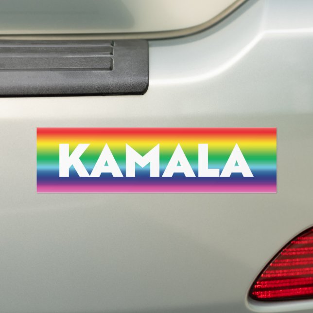 Kamala typografischer Regenbogengradientenstolz Autoaufkleber (Auf Auto)