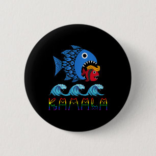 Kamala Über Trump Blaue Welle Großer Fisch Frisst Button
