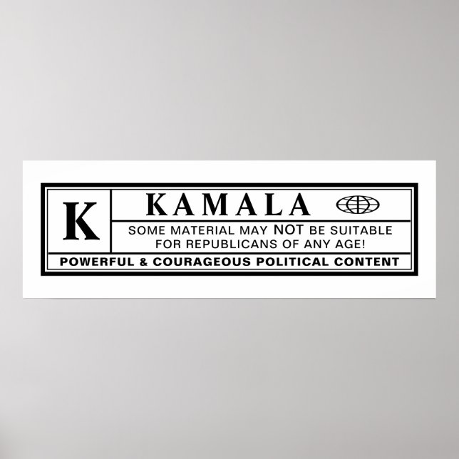 Kamala-Warnschild Poster (Vorne)
