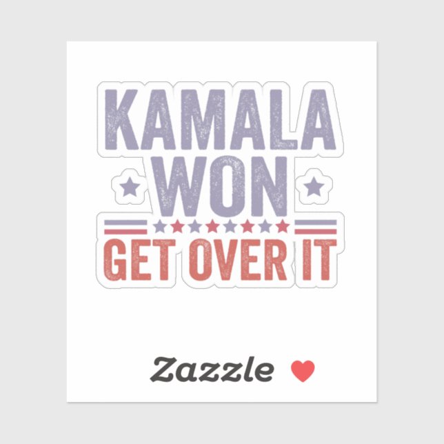 Kamala Won überholen Harris Walz Election Aufkleber (Blatt)