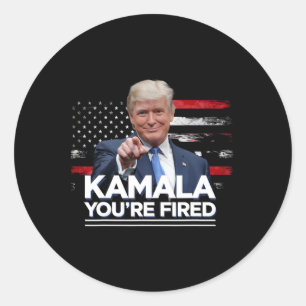Kamala You are Fired Funny Präsident Trump Laughin Runder Aufkleber