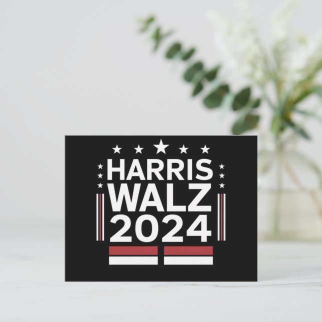 KamalaHarris TimWaltz 2024 Postkarte (Stehend Vorderseite)