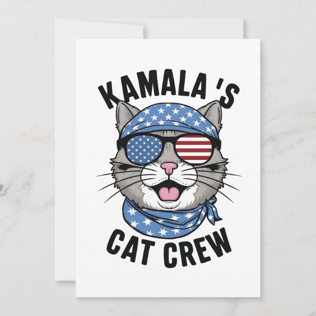 Kamalas Cat Crew Election Cat Lady Geschenk Dankeskarte (Vorderseite)