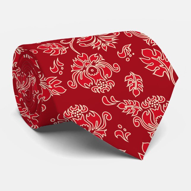 Kamaole Hawaiian Protea Tropical Floral Krawatte (Gerollt)