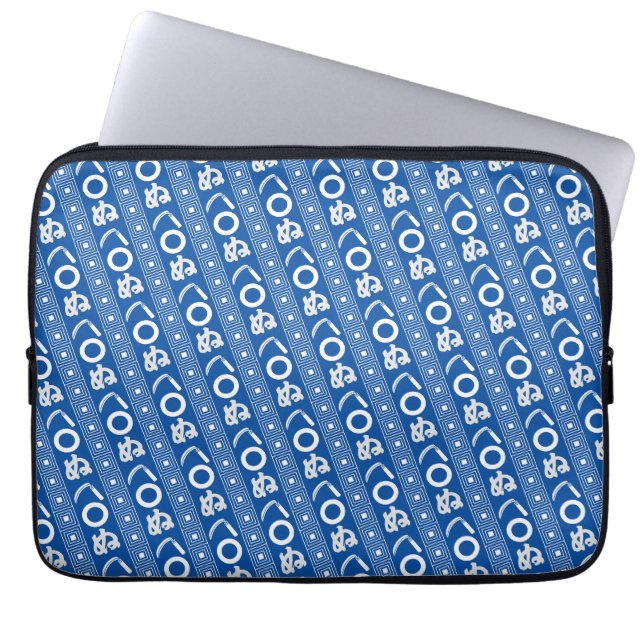 Kamawanu Edo-Stil Grafikmuster Laptopschutzhülle (Vorderseite)