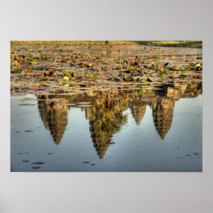 Kambodscha, Angkor Wat. Spiegelung des Tempels Poster