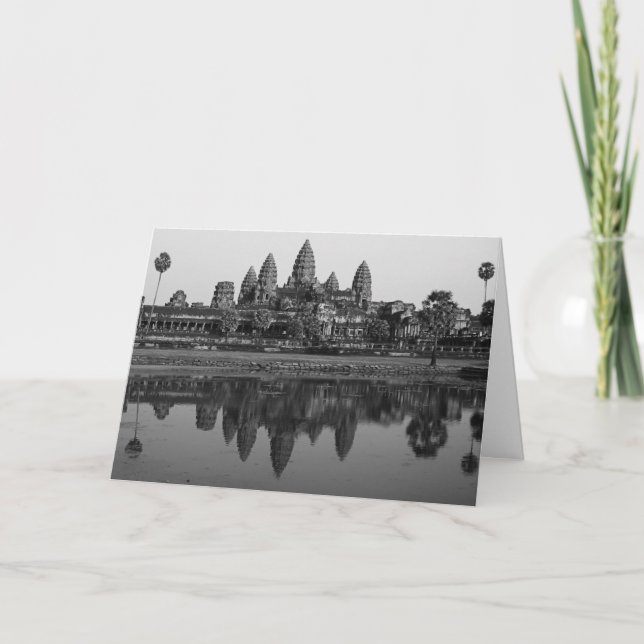Kambodscha | Angkor Wat Travel B&W Foto Custom Car Karte (Vorderseite)