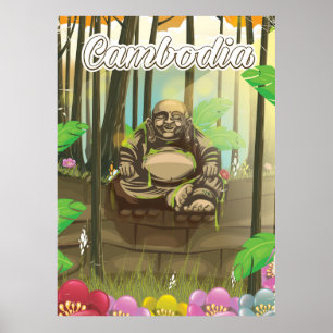 Kambodscha Buddha Vintage-Reiseposter Poster