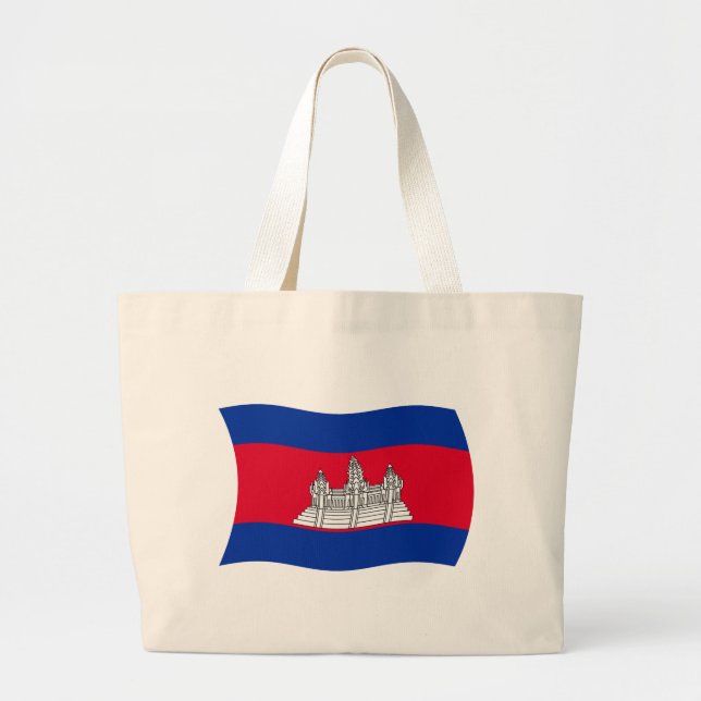Kambodscha Flag Tote Bag Jumbo Stoffbeutel (Vorne)
