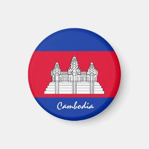 Kambodscha-Flagge & Asien - Reise-/Sportfans Magnet