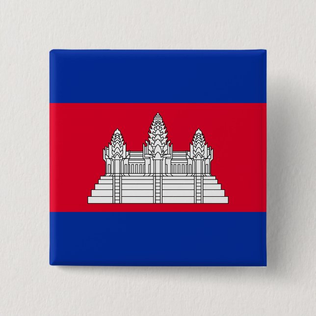 Kambodscha-Flagge Button (Vorderseite)