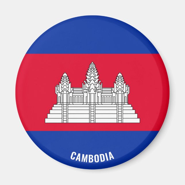 Kambodscha-Flagge Charming Patriotic Magnet (Vorne)