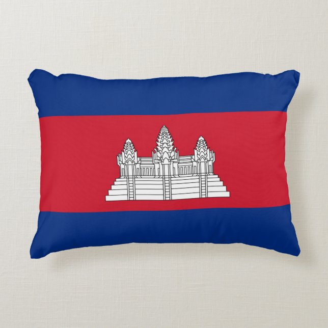 Kambodscha-Flagge Dekokissen (Vorderseite)
