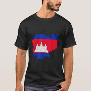 Kambodscha-Flagge in Kambodscha-Kontur Kambodscha T-Shirt