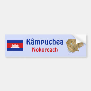 Kambodscha-Flagge + Karte-Aufkleber Autoaufkleber
