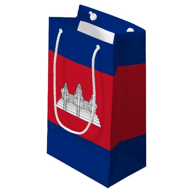 Kambodscha-Flagge Kleine Geschenktüte (Vorderseite Schrägansicht)
