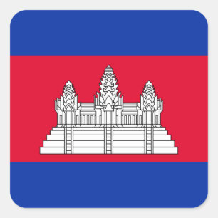Kambodscha-Flagge Quadratischer Aufkleber