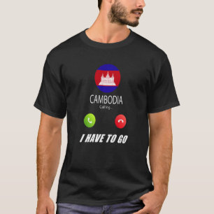 Kambodscha-Flagge Souvenir Kambodscha ruft an T-Shirt