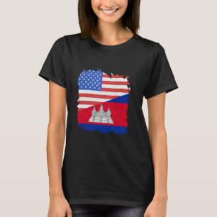 Kambodscha Flagge USA Kambodscha Pride Kambodscha T-Shirt
