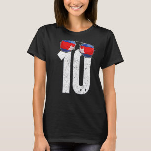 Kambodscha Fußballspielernummer 10 Kambodschanisch T-Shirt
