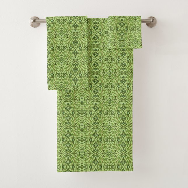 Kambodscha-Garten - Grün Badhandtuch Set (Insitu)