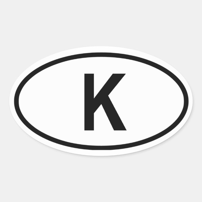 Kambodscha "K" Ovaler Aufkleber (Vorderseite)