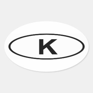 Kambodscha "K" Ovaler Aufkleber