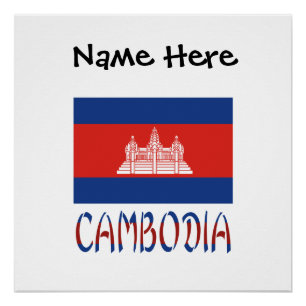 Kambodscha Kambodschanische Flagge Personalisierte Poster